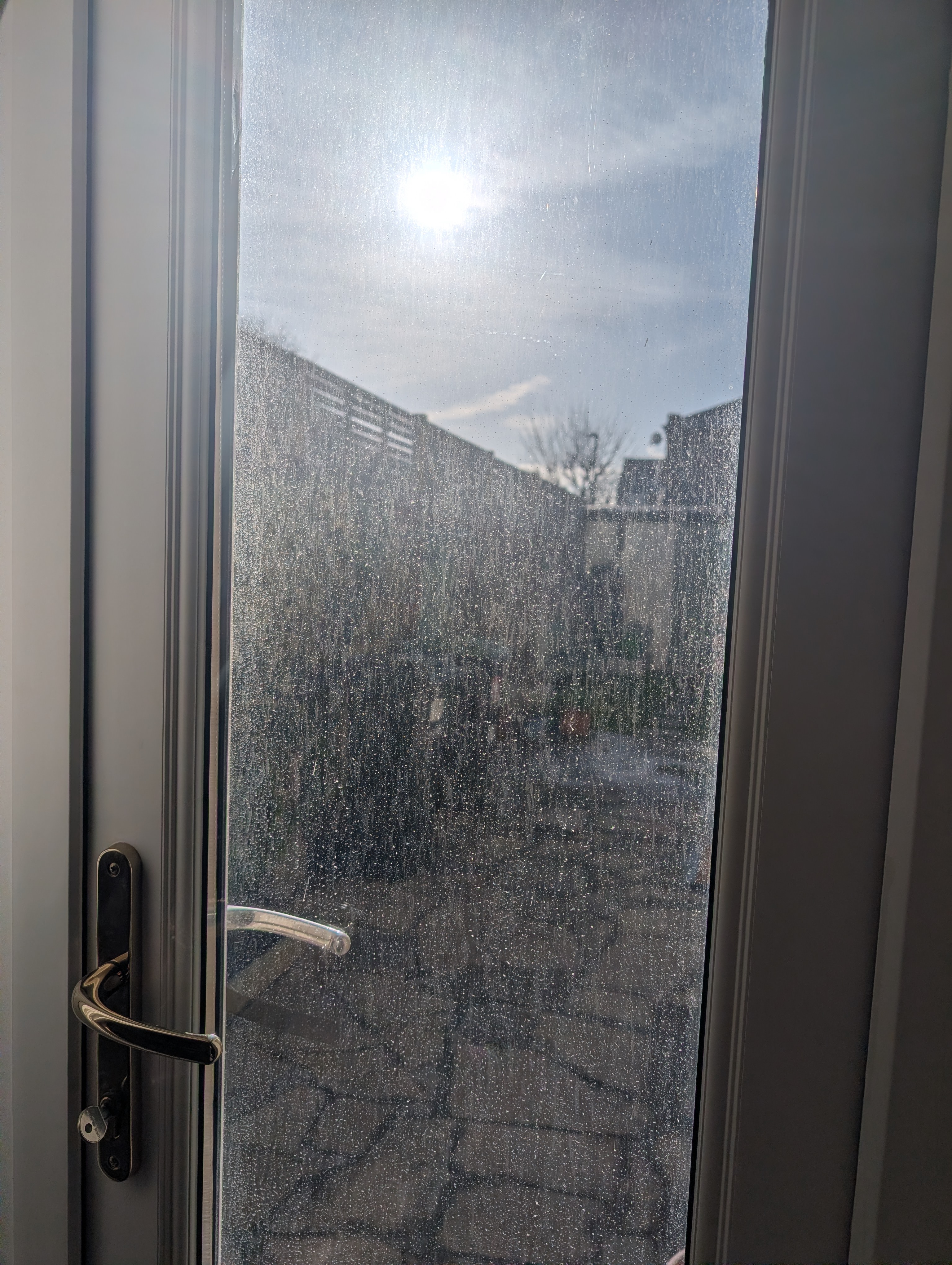 Second residential window cleaning before and after before